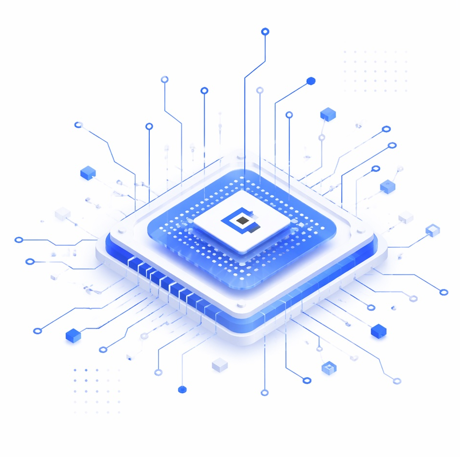 Coverify silicon chip illustration